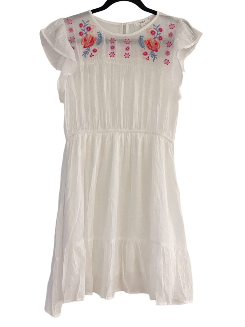 Mine Brand Mini Dress Size Large Nordstrom White Floral Embroidered NWOT